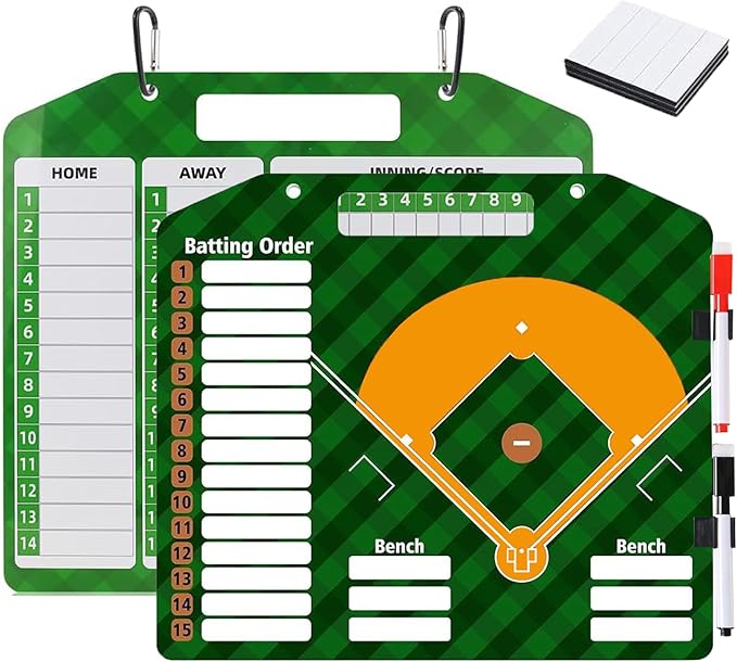 Magnetic Baseball Lineup Board | Baseball Dry Erase Coaching Broad | Softball Lineup Cards Marker Boards | Baseball Clipboard for Coaches | Baseball Lineup Board for Dugout