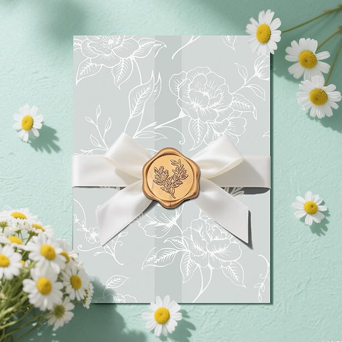 SWANGSA 50 Pack Vellum Jackets for 5x7 Invitations, Elegant White Rose Vellum - Image 5