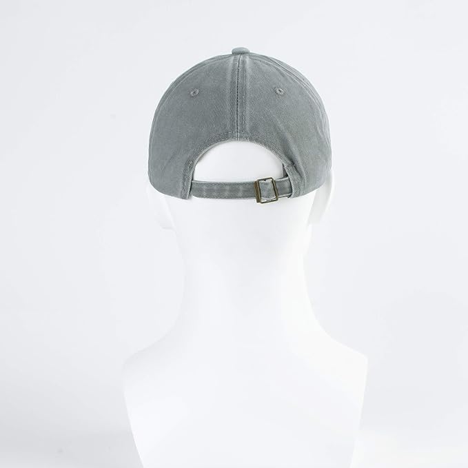 LANGZHEN Unisex Baseball Cap 100% Cotton Fits Men Women Washed Denim Adjustable Dad Hat