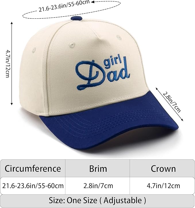 Embroidered Boy Girl Dad Mom Two-Tone Baseball Cap, Classic Dad Hat for Men Women His Her, Family Theme Gift Ideas