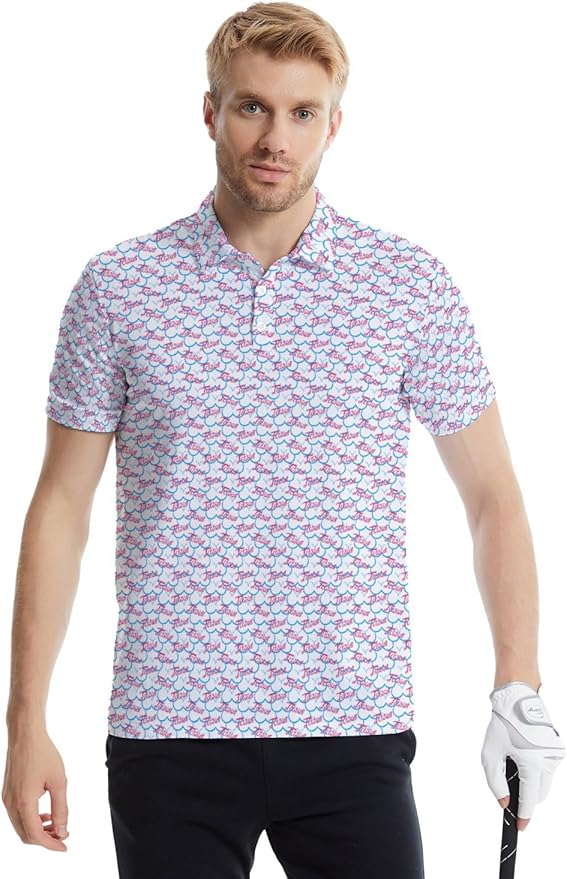 Mens Golf Shirts Golf Polo Shirts for Men Short Sleeve Polo Shirts Golf Gifts