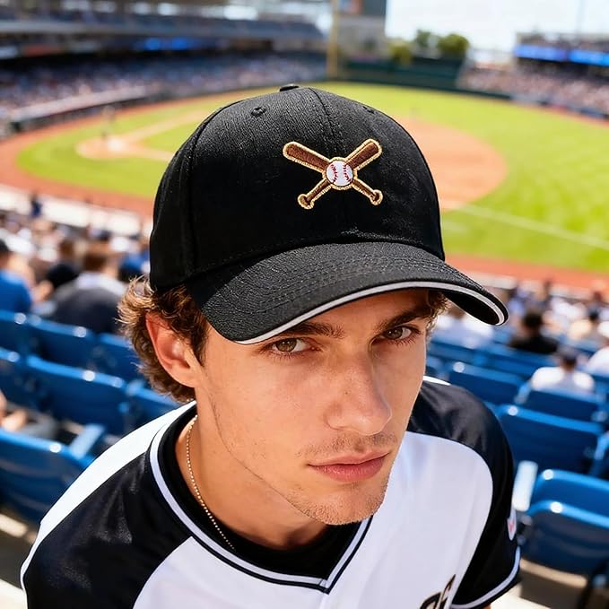 Embroidered Baseball Cap for Men Women, Breathable Cotton Adjustable Hat, Various Patterns for Casual Daily Outfits