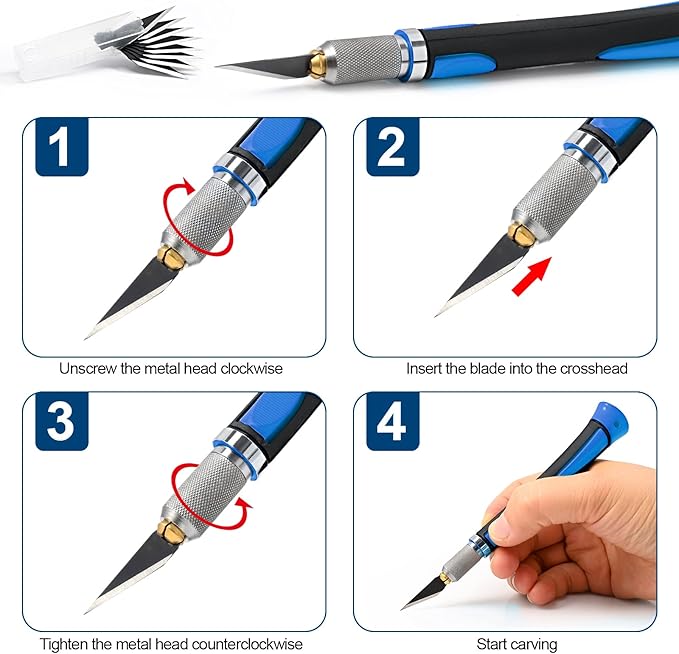 EHDIS Precision Hobby Knife Set Utility Craft Knife Kit - Image 7