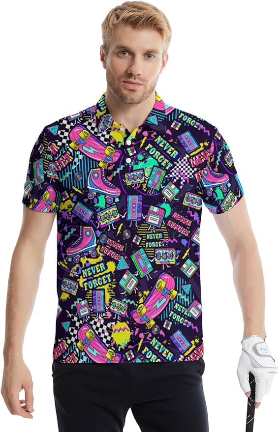 Mens Golf Shirts Golf Polo Shirts for Men Short Sleeve Polo Shirts Golf Gifts