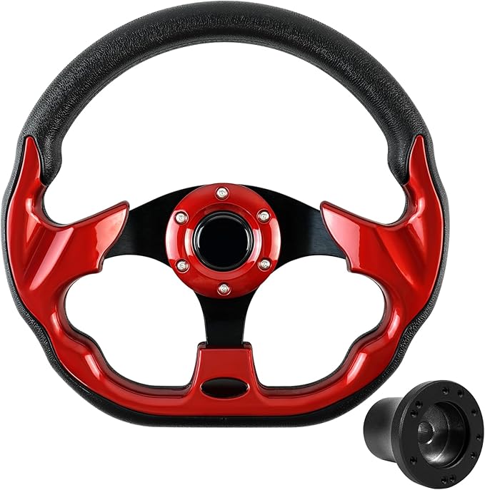 Golf Cart Accessories Steering Wheel D-bottom and Golf Adapter for YAMAHA Golf Carts Adapter Skid-(RED)