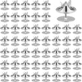 50 Pairs Silver Metal Pin Backs, Butterfly Tie Tacks Blank Pin Keepers Enamel by Unknown