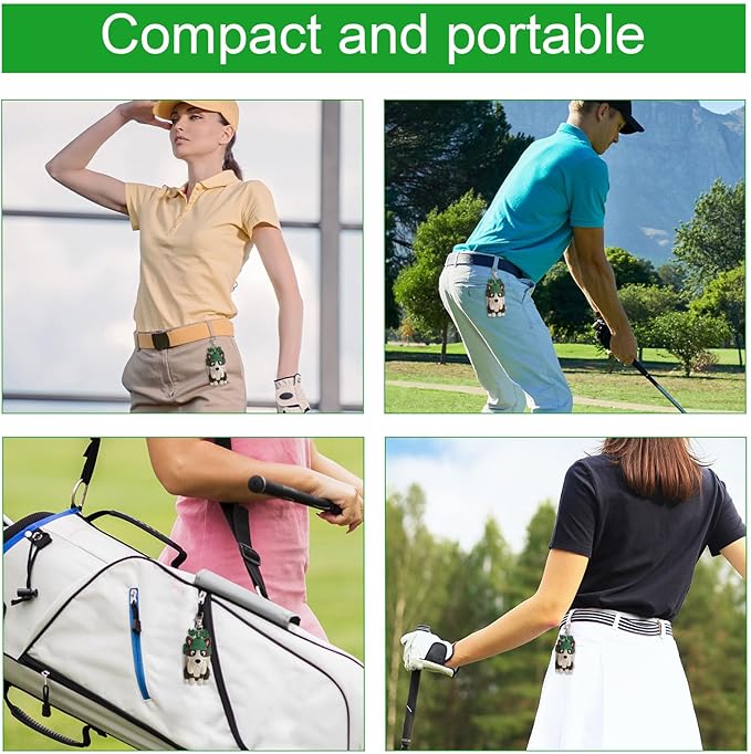 Penitue Dog Caddy Golf Tee Holder Bag Accessories, Including 8 Golf Ball Tees Creative Cute Puppy Holder Set for Women Men Golfers Attaching to Backpack Shoulder Bag Belt