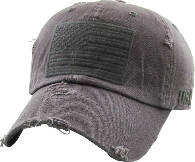 KBETHOS Flag USA America Military Thin Blue Line Thin Red Line Vintage Distressed Baseball Cap Dad Hat Unisex Adjustable…