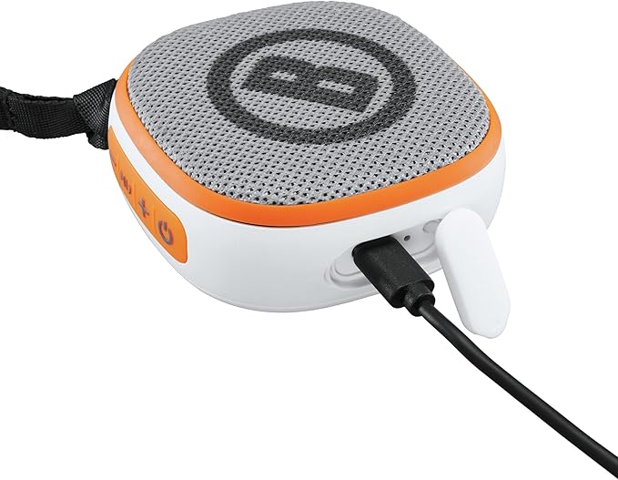 Bushnell Disc Jockey -Bluetooth -Speaker, Lightweight Disk Golf -Speaker with Distance to Basket -GPS, White/Orange, Small