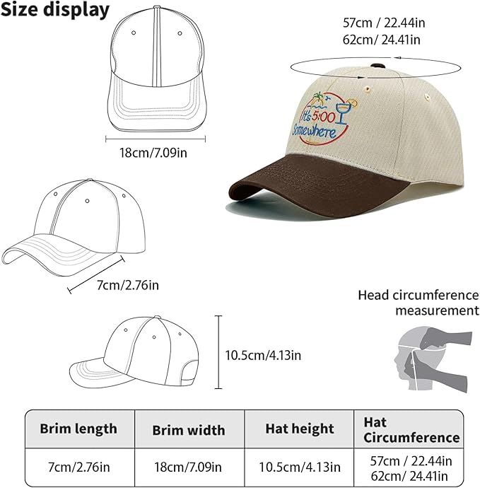 Jimmy Music Buffett Accessories Hats Its 5 Oclock Some Where Baseball Cap Mom Hat Pigment Black Womens Bucket