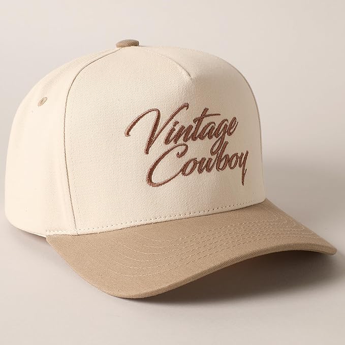 MIRMARU Two-Tone Vintage Canvas Trucker Hats for Men & Women, Adjustable Size Baseball Caps with Trendy Embroidered Design