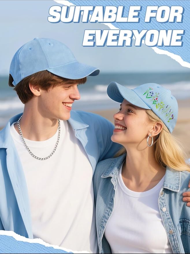 Biggun Trendy Embroidered Baseball Cap for Girls Women Men - Adjustable Soft Breathable Hats for Casual Wear