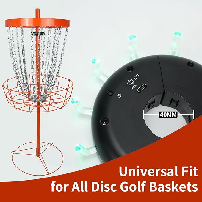 X-UFO Disc Golf Basket Frame Sensor Light and Automatic Color Change, Compatible with Disc Golf Basket Frames