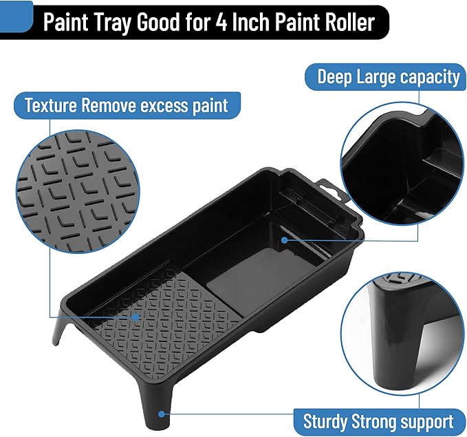 Bates- 4 Inch Paint Tray Set, 1x 4 Inch Paint Roller Tray, 20x Disposable - Image 4