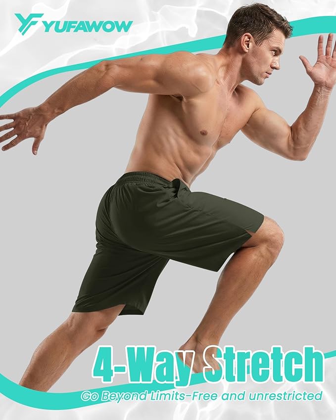 9 Inch Men Swim Trunks with Mesh Lining Quick Dry Breathable Pockets for Summer Beach Cruise Water Park Gym Running