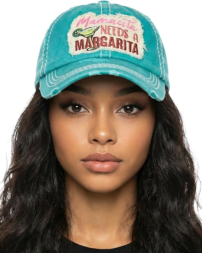 Funky Junque Distressed Vintage Baseball Cap - Embroidered Patch Women's Hat - Holiday, Lifestyle & Patriotic Designs