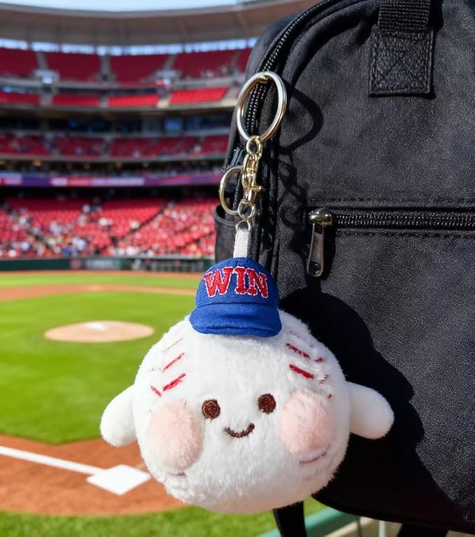 JEWSUN Cute Soft Baseball Stuffed Plush Keychain