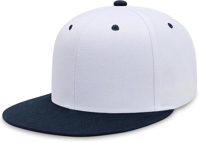 CHOK.LIDS Flat Bill Visor Classic Snapback Hat Blank Adjustable Brim High Top End Trendy Color Style Plain Tone Baseball Cap
