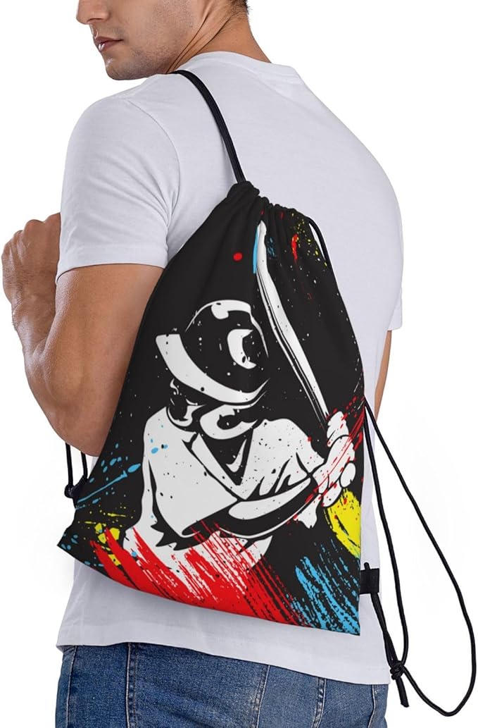 Kids Baseball-Themed Drawstring Bags for Boys Girls, Sports Drawstring Backpack Casual Knapsack for Teens Adults Women Men for Gym Beach Travel Swimming Yoga Camping, Medium