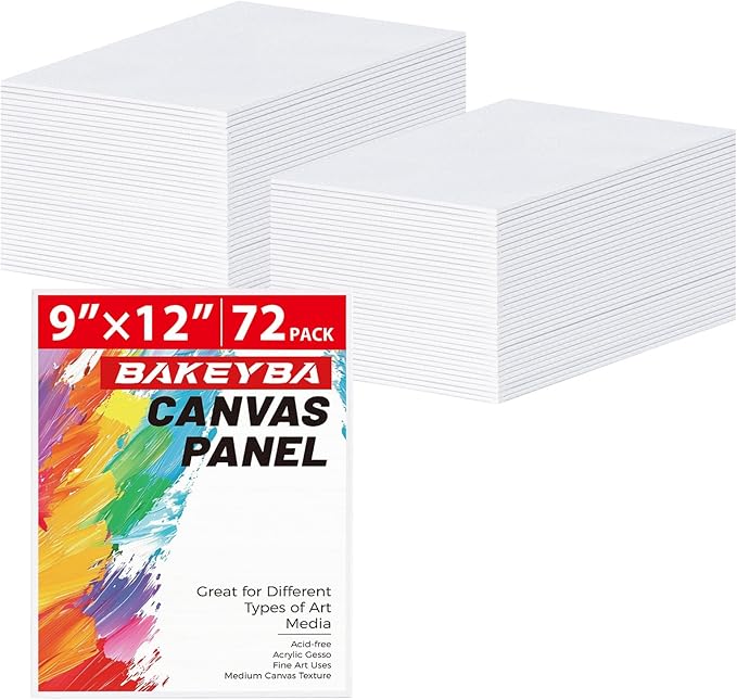 Canvas Boards for Painting 72 Pack, 9x12 Inch Painting Canvas Panels, 100% by Unknown
