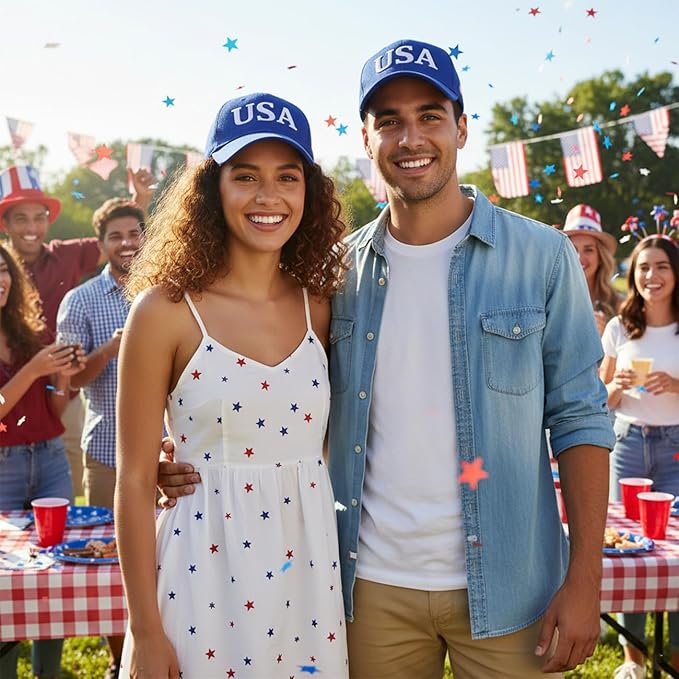 USA Flag Baseball Cap American Patriotic Trucker Hat Father Dad Mother Mom Adjustable Sportswear Hat for Men Women Adults