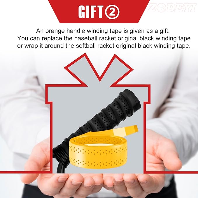 Baseball Racket for Fly Balls, Grounders, and Line Drives - Softball/Baseball Fungo Bat for Coaches and Parents to Help with Auxiliary Training - Attach a Racket Bag and Winding Tape