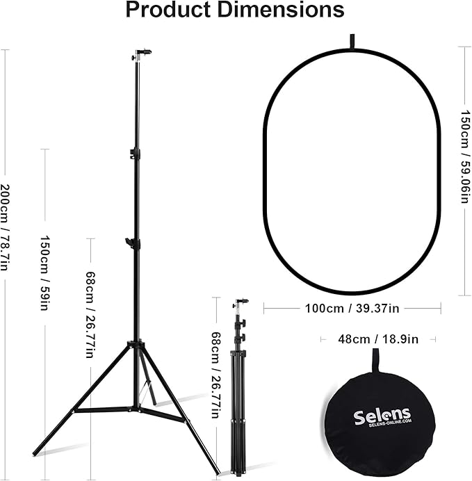 Selens 59x39in Pop-up Soft Light Diffuser Kit, - Image 3