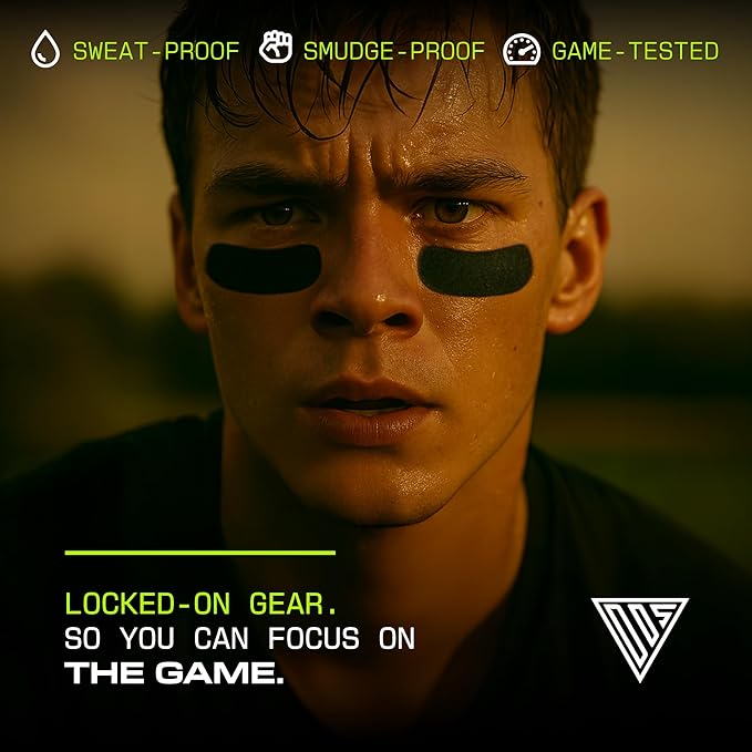 DRIP Strips Pro-Grade Eye Black Stickers, 24 Pairs, Natural Flex & Stretch Eye Black Face Strips, Breathable, Sweat-Proof, Eye Black Baseball, Softball, Football, Lacrosse, One Pride Blue OG Strips