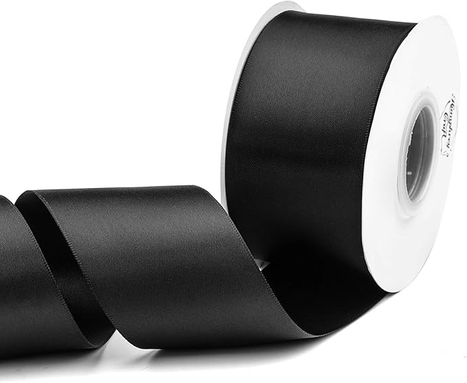 Humphrey's Craft 2 Inch Black Double Faced Satin Ribbon by HumphreysCraft