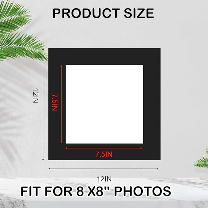 15 Pack 12x12 Black Picture Mats, Frame Mattes - Image 2