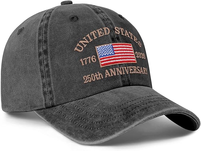 250 Anniversary USA Hat Baseball Cap for Men Women Embroidered