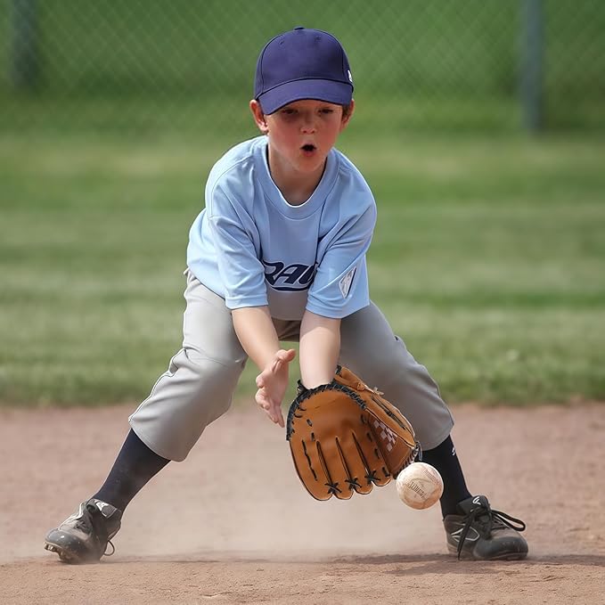 Baseball Glove + Ball Sets, Softball Glove, Baseball Mitt, 10.5''-12.5'' for Youth/Adult Training and Beginner Play, Synthetic Leather Softball Mitt