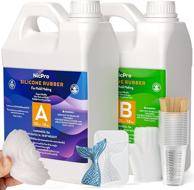 Nicpro 250oz Silicone Mold Making Kit, 15A Platinum Liquid Silicone Rubber by Nicpro