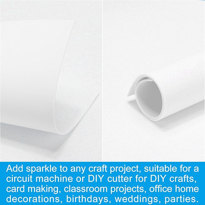 PATIKIL 2mm Thick Non Adhesive Glitter Foam Sheet 16x24inch White, EVA Shiny - Image 5