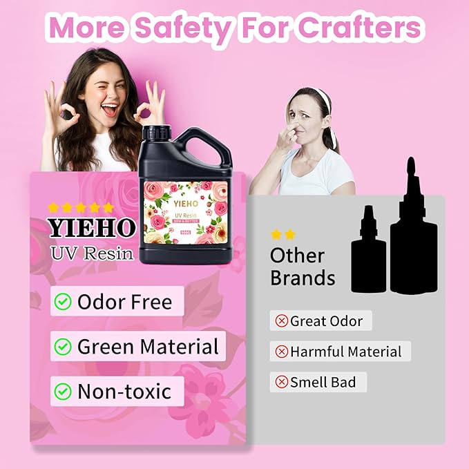 UV Resin 1500g -Bulk Upgraded Crystal Clear Hard UV Fast Curing Epoxy Resin - Image 2