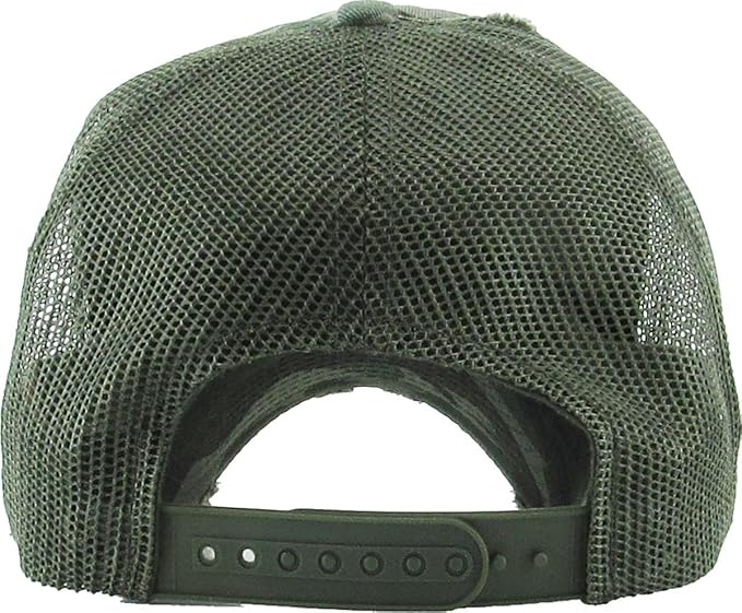 Funky Junque Trucker Hat for Women – Distressed Low Profile Western Camo Baseball Cap with Mesh, Trendy and Adjustable Fit