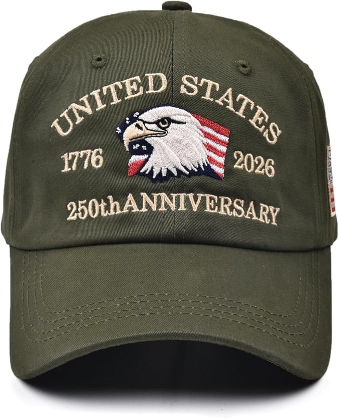 U.S.A 250th Anniversary Embroidered Baseball Cap Adjustable 1776-2026 Anniversary Birthday Retro Patriots Hat for Men Women