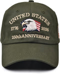 U.S.A 250th Anniversary Embroidered Baseball Cap Adjustable 1776-2026 Anniversary Birthday Retro Patriots Hat for Men Women