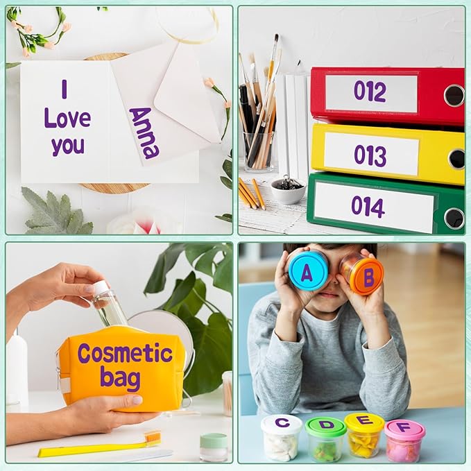 Alphabet Stickers, 12 Sheets, Deep Purple Letter Stickers, Self-Adhesive Vinyl - Image 6