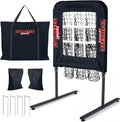 9 Hole Pitching Net with Strike Zone, Baseball Softball Pitching Target – Adjustable Height Portable Indoor Outdoor Training Equipment for Pitchers of All Levels, Coaches, and Players