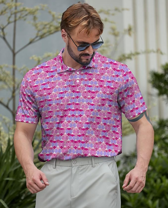 Mens Golf Shirts Golf Polo Shirts for Men Short Sleeve Polo Shirts Golf Gifts