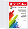 Simetufy 4 Pack 8x10 Inch Canvas Boards Canvas Panels-Gesso Primed Acid-Free by Simetufy