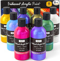 Nicpro 8 Colors Iridescent Acrylic Paint, 8.45oz / 250ml Large Bulk Metallic by Nicpro