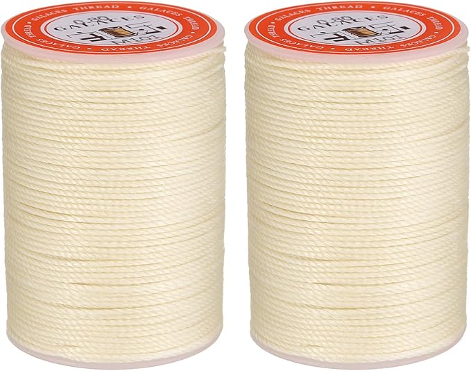 uxcell Round Leather Sewing Waxed Thread, 55m / 60 Yards Polyester Wax String by uxcell