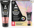 ARTEZA Pastel Acrylic Paint, Metallic Tones, 4.06 fl oz Tubes, High Viscosity by ARTEZA