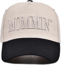 Womens Baseball Caps Casual Mommin Embroidery Letters Trucker Hat Adjustable Ponytail Baseball Hat for Streetwear