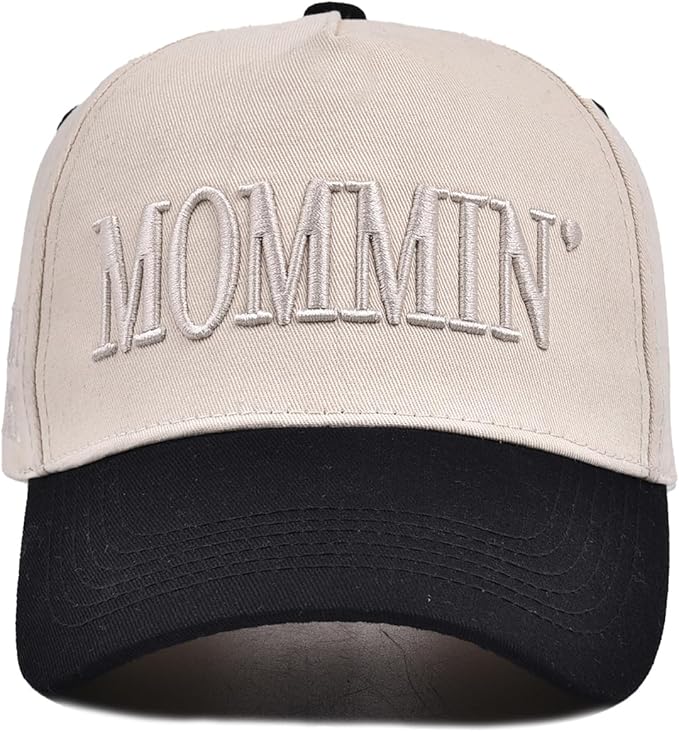 Womens Baseball Caps Casual Mommin Embroidery Letters Trucker Hat Adjustable Ponytail Baseball Hat for Streetwear