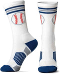 ChalkTalkSPORTS Baseball Performance Crew Socks - Boston Socks - Youth & Adult - Baseball Mid-Calf Socks