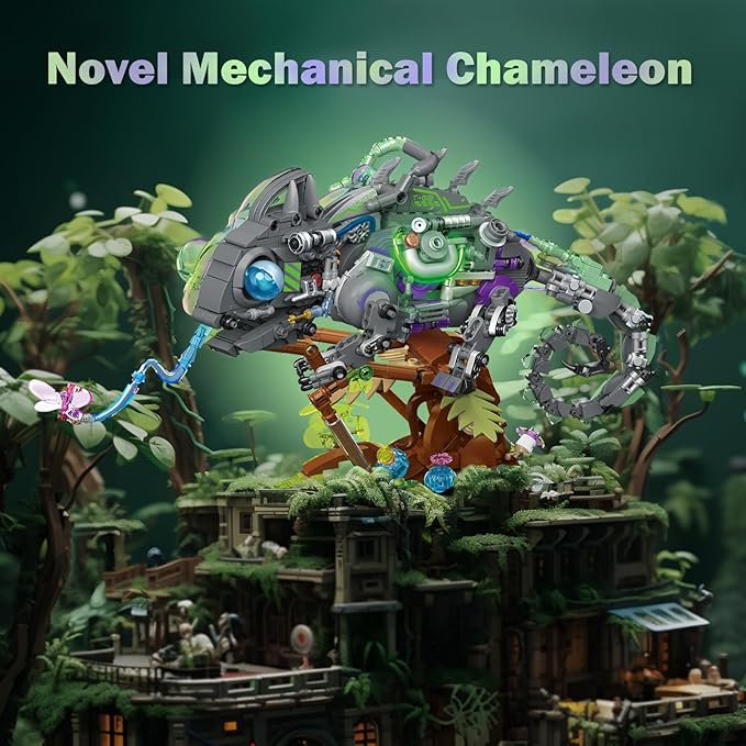 JMBricklayer Adult Building Sets Mechanical Chameleon 70124, Cool Rainforest - Image 2