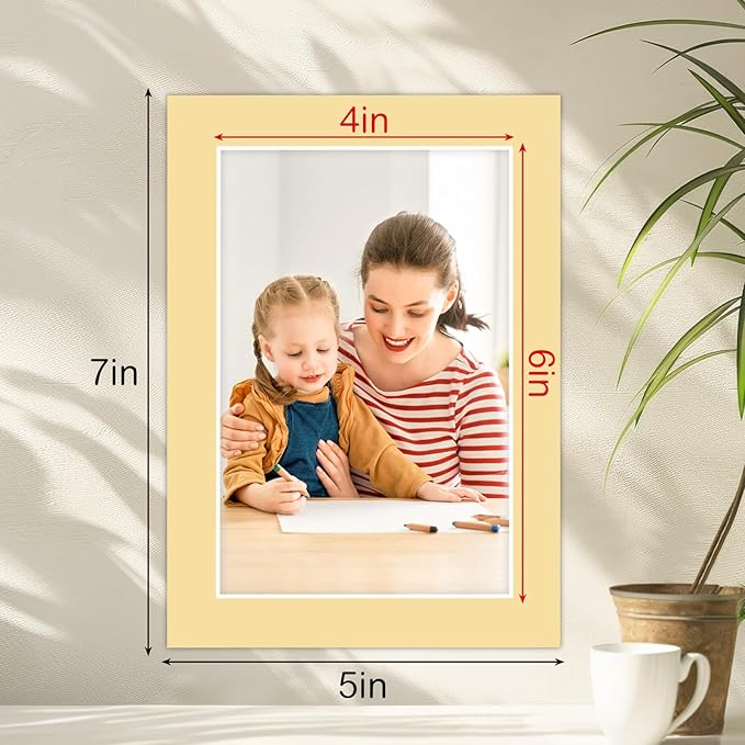 15 Pack 5x7 Picture Mats, Mixed Colors Frame Mattes - Image 2